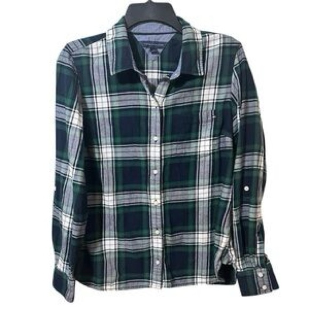 Tommy Hilfiger Green Plaid Button Down Shirt